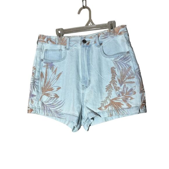 American Eagle High Rise Embroidered‎ Mom Shorts Size 6 - Picture 1 of 11